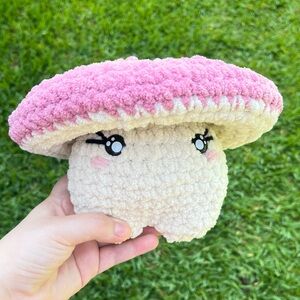 Jumbo Pink Mushroom Fidget Plushie